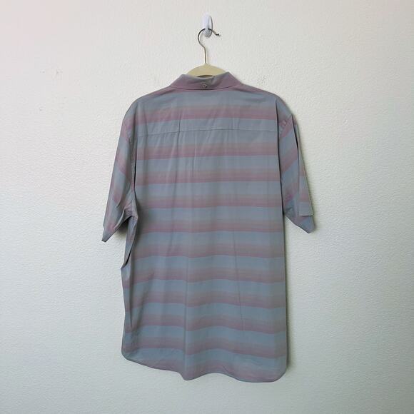 [Travis Mathew] Increments Blue Pink Striped Short Sleeve Button Down Shirt XL - Picture 3 of 13